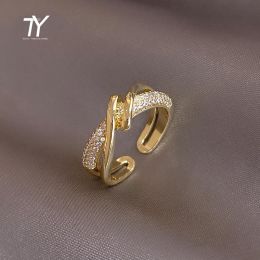 Advanced Sense Metal Gold Color Open Rings For Womans Design Korean Fashion Jewelry New Goth Accessories Girl's Unusual Ring Set