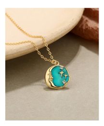 925 Sterling Silver Pendant Women's European And American Light Luxury Cold Wind Star Moon Necklace