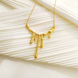 Gold Plated Lava Shape Necklace Clavicle Chain Irregular Ins Wind Necklace