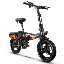 Electric Bike 400W Electric Commuter Bikes, Folding Mini Ebike 14'' Electric Bicycle with 48V 20Ah Battery, 21MPH Adults/Teens City E Bike