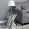 FCH Density Board With Mirrored Irregular Nightstand Silver