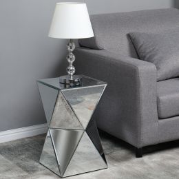 FCH Density Board With Mirrored Irregular Nightstand Silver