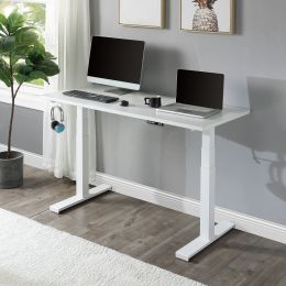 Home Office Height Adjustable Electric Standing Desk, Modern Design 59 x23.6 Inches Computer Table for Healthy Working,White