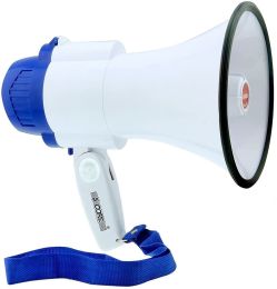 Megaphone Bullhorn Cheer Horn Mic Recording Siren Blow Horn Rechargeable battery Hand Held Mega Phone Loudhailer 5 Core 8R-USB-WB