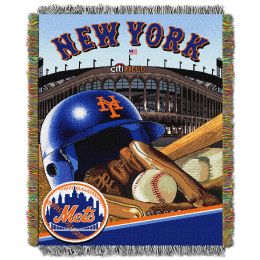 Mets OFFICIAL Major League Baseball, "Home Field Advantage" 48"x 60" Woven Tapestry Throw by The Northwest Company