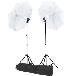 2x35w Photo Lights w/ 32in White Umbrella Kit