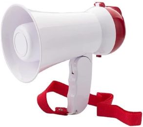 Megaphone Handheld Mini Bullhorn Cheer Loudspeaker Bull Horn Speaker Small Megaphono Siren Sling Strap Portable 5Core HW 1 BTRY