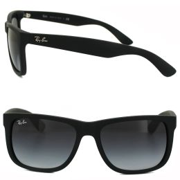 Ray Ban Sunglasses RB4165 - 601/8G - JUSTIN  - Rubber Black Grey Gradient Lens Size - 52mm