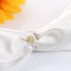 You are My Sunshine Ring 18K Gold Plated Sterling Sunflower Open Band Rings for Women Adjustable Size 9