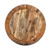 Mango Wood Coffee Table In Round Shape Dark Brown; DunaWest