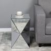 FCH Density Board With Mirrored Irregular Nightstand Silver