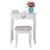 Vanity Table and Chair Set, Makeup Dressing Table with 360Ã‚Â° Rotating Mirror and Large Drawer