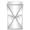 FCH Density Board With Mirrored Irregular Nightstand Silver