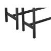 Wooden Top Indoor Bench with Metal Legs; Set of 2; Rustic Brown and Black; DunaWest