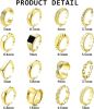 16 Pcs Thick Dome Chunky Rings for Women Adjustable Rings Knuckle Stackable Open Finger Thumb Rings Minimalist Statement Rings Set