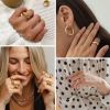 16 Pcs Thick Dome Chunky Rings for Women Adjustable Rings Knuckle Stackable Open Finger Thumb Rings Minimalist Statement Rings Set