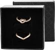 2 Pcs Stainless Engagement Rings for Women Thumb Love Knot Ring Size 4