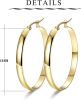 3 Pairs Clip On Hoop Earrings for Women Large Looped Earings Set 3 Colors in /Ear Rings Elegant Personalized Gift 30mm; 40mm; 50mm; 60mm Ear Hoops