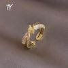 Advanced Sense Metal Gold Color Open Rings For Womans Design Korean Fashion Jewelry New Goth Accessories Girl's Unusual Ring Set