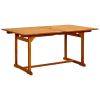 vidaXL Garden Dining Table (63"-94.5")x39.4"x29.5" Solid Acacia Wood