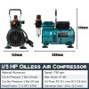 Voilamart 1/5HP Airbrush Compressor Kit Air Brush Spray Paint Tattoo Stencils