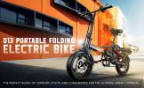 Electric Bike 400W Electric Commuter Bikes, Folding Mini Ebike 14'' Electric Bicycle with 48V 20Ah Battery, 21MPH Adults/Teens City E Bike