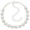 Alloy Diamond Rhinestone Glass Diamond Flower Choker Necklace