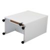 Folding Sewing Craft Cart&Sewing Cabinet Miscellaneous Sewing Kit Art Desk with Storage Shelves and Lockable Casters-White