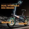 Electric Bike 400W Electric Commuter Bikes, Folding Mini Ebike 14'' Electric Bicycle with 48V 20Ah Battery, 21MPH Adults/Teens City E Bike