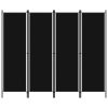 vidaXL 4-Panel Room Divider Black 78.7"x70.9"