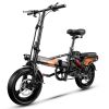 Electric Bike 400W Electric Commuter Bikes, Folding Mini Ebike 14'' Electric Bicycle with 48V 20Ah Battery, 21MPH Adults/Teens City E Bike