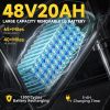 EUY S4 1000W 48V 25AH electric bike 20 inch fat tire bicycle beach cruise e-bike all terrain off-road ebike for Adults