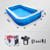 Inflatable Swimming Pool, Family Full-Sized Above Ground Swimming Pools with Air Pump Outdoor Backyard Lounge Pool YF