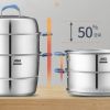 ASD;  Three-layer multi-bottom stainless steel steamer;  Heightened;  Large capacity;  No smell;  Easy to store;  32cm
