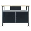 vidaXL Workbench Black 47.2"x23.6"x33.5" Steel