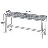 Wooden Top Indoor Bench with Metal Legs; Set of 2; Rustic Brown and Black; DunaWest