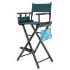High Quality Solid Hardwood & Polyester Folding Makeup Chair Dark Green