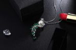 Pearl Peacock Necklace for Women 925 Sterling Silver Freshwater White Pearl Pendant Necklace with CZ Mother's Day Gift