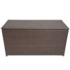 vidaXL Patio Storage Box Brown 47.2"x19.7"x23.6" Poly Rattan