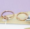 2 Pcs Stainless Engagement Rings for Women Thumb Love Knot Ring Size 4
