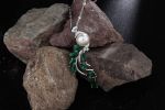 Pearl Peacock Necklace for Women 925 Sterling Silver Freshwater White Pearl Pendant Necklace with CZ Mother's Day Gift