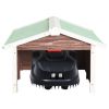 vidaXL Robotic Lawn Mower Garage 28.3"x34.3"x19.7" Mocca and White Firwood