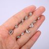 12Pcs 20G Stainless Steel Nose Rings Stud L Shape Moon Star Butterfly Flowers Snowflake CZ Nose Body Piercing Ring for Women Men
