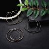3 Pairs Clip On Hoop Earrings for Women Large Looped Earings Set 3 Colors in /Ear Rings Elegant Personalized Gift 30mm; 40mm; 50mm; 60mm Ear Hoops
