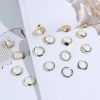 16 Pcs Thick Dome Chunky Rings for Women Adjustable Rings Knuckle Stackable Open Finger Thumb Rings Minimalist Statement Rings Set