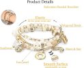 9Pcs Bohemian Beaded Bracelets for Women Girls Multilayer Stretch Stackable Bracelet Set Multicolor Jewelry