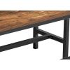 Wooden Top Indoor Bench with Metal Legs; Set of 2; Rustic Brown and Black; DunaWest