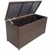 vidaXL Patio Storage Box Brown 47.2"x19.7"x23.6" Poly Rattan