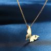 925 Sterling Initial Necklaces 18K Gold Plated Butterfly Letter Pendant Necklace Minimalist Butterfly Choker Necklaces for Women