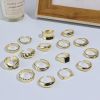 16 Pcs Thick Dome Chunky Rings for Women Adjustable Rings Knuckle Stackable Open Finger Thumb Rings Minimalist Statement Rings Set